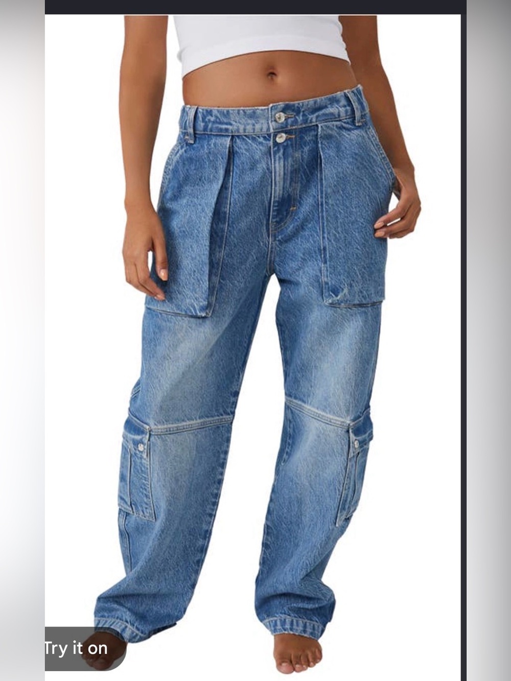 We The Free Marx Cargo Pants in BlueBell , size 25